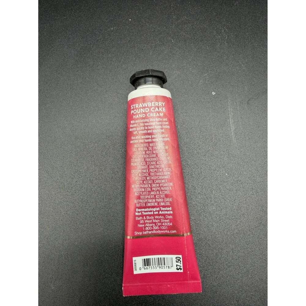 Bath & Body Works Strawberry Pound Cake Shea Butter Hand Cream 1 fl oz 29 mL NEW